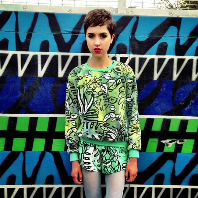 typical freaks, tropical prints, printed sweater