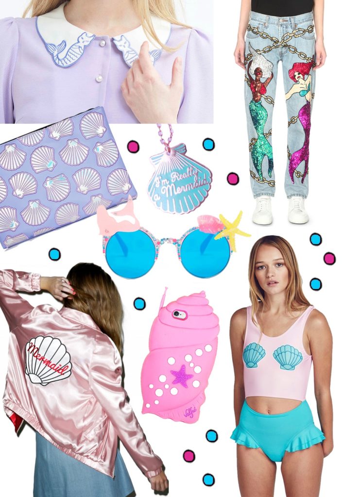 Sara is in Love with… shopping trend wish list fashion style mermaid fashion sea shell cute kawaii valfré Lazy Oaf mermaid satin pink bomber jacket sequin trousers Discount Universe Miss Patina Catmaids mermaids in fashion, shells, cute mermaid shopping