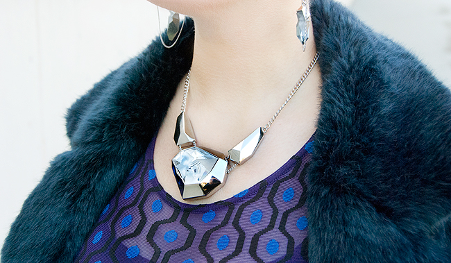 Sara is in Love with… blogger fashion style winter coat luxury faux fur Shrimps Claude Selfridges Silhouette eyewear sequin skirt Ego Official embroidered boots Swaroski Jean Paul Gaultier jewellery Jean Paul Gaultier x Swarovski, statement necklace, silver necklace