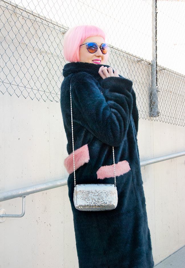Sara is in Love with… blogger fashion style winter coat luxury faux fur Shrimps Claude Selfridges Silhouette eyewear sequin skirt Ego Official embroidered boots Swaroski Jean Paul Gaultier jewellery blogger look, Shirmps coat, faux fur coat