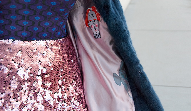 Sara is in Love with… blogger fashion style winter coat luxury faux fur Shrimps Claude Selfridges Silhouette eyewear sequin skirt Ego Official embroidered boots Swaroski Jean Paul Gaultier jewellery Shrimps Coat, Claude coat, blogger look