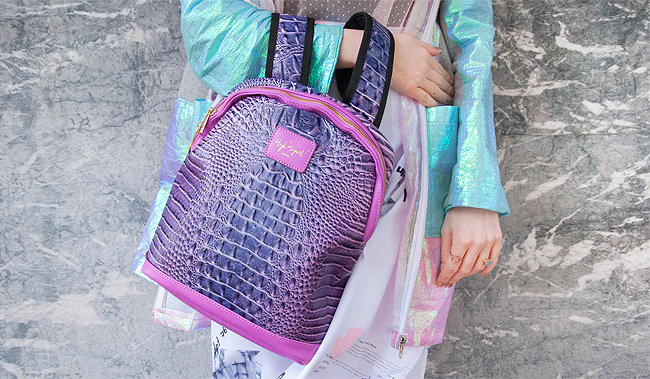 High Spirit Bags, purple backpack, blogger