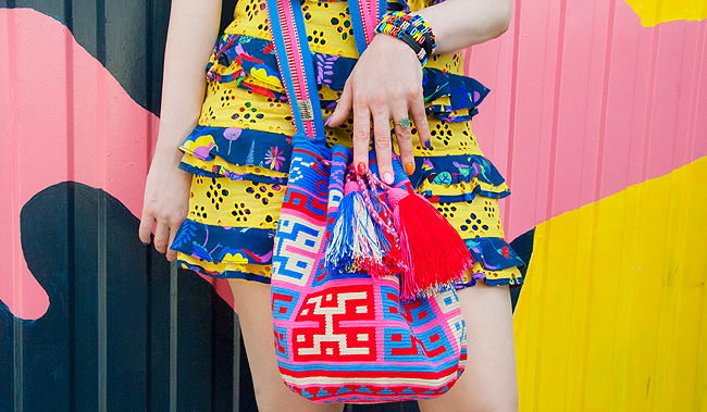 wayuu bag, mama tierra, colourful bag