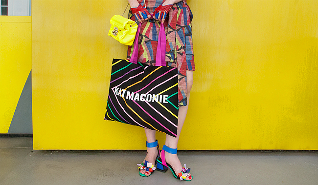 Kat Maconie, sandals, rainbow