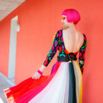 Rainbow Pleats Skirt L.O.M. bodysuit