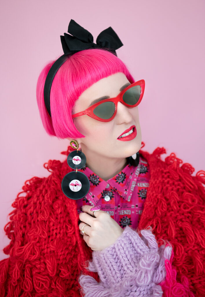 Vinyl Earrings Flamingo